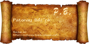 Patonay Bánk névjegykártya